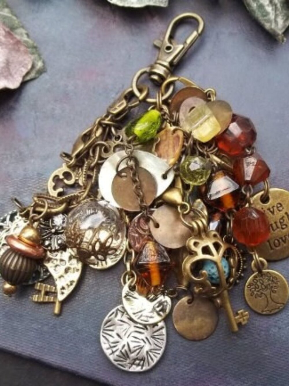 Charm Keychain Dandelion Terrarium Essential Oil Diffuser Bag Charms Zipper Pull